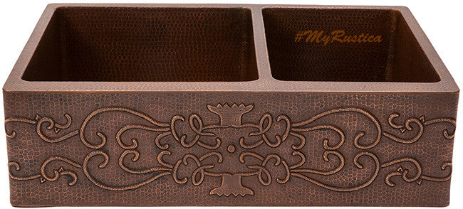 traditional copper kitchen apron sink