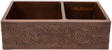 traditional copper kitchen apron sink