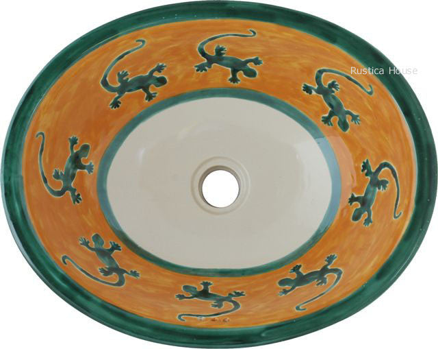 European green talavera bathroom sink