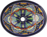 French green cobalt talavera bathroom sink