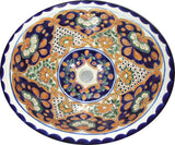 Spanish cobalt yellow talavera bathroom sink
