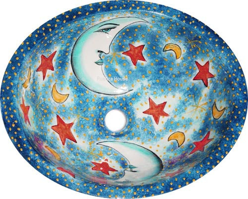 French white talavera bathroom sink