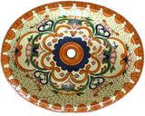 Italian brown talavera bathroom sink