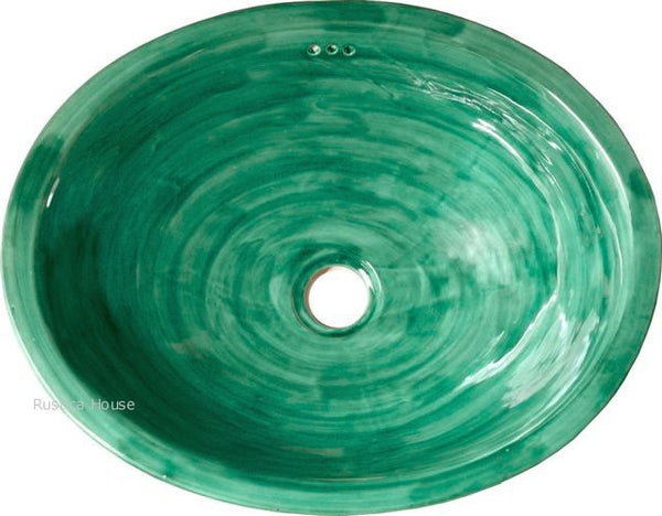 old world green talavera bathroom sink