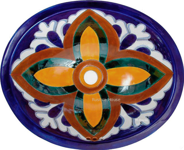 terra cotta yellow talavera bathroom sink