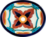 terra cotta blue talavera bathroom sink
