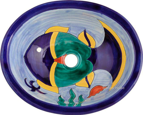 green yellow talavera bathroom sink