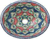 terra cotta green talavera bathroom sink