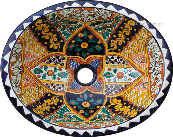 yellow green talavera bathroom sink