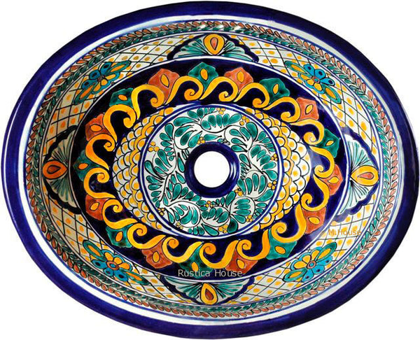 green cobalt talavera bathroom sink