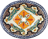 yellow white talavera bathroom sink