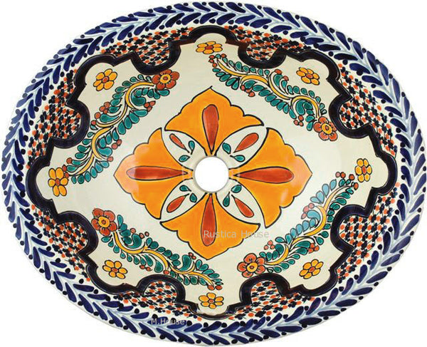 yellow white talavera bathroom sink