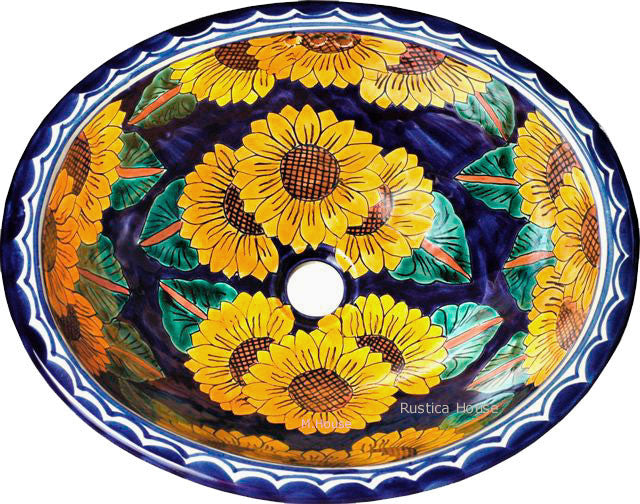 rustic yellow talavera bathroom sink