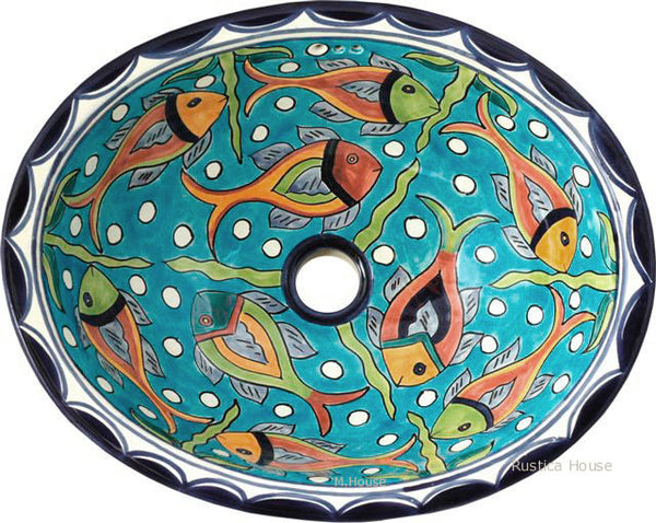 mexican green talavera bathroom sink