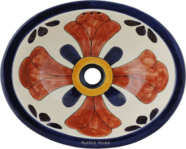 contemporary terra cotta talavera bathroom sink