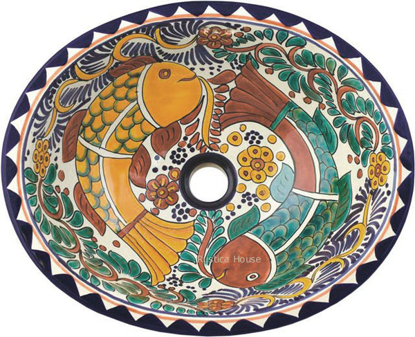 rustic yellow green talavera bathroom sink