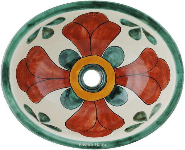 old world terra cotta talavera bathroom sink