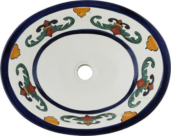 rustic yellow white talavera bathroom sink