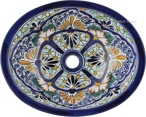 mexican green yellow talavera bathroom sink