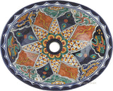 old European terra cotta talavera bathroom sink