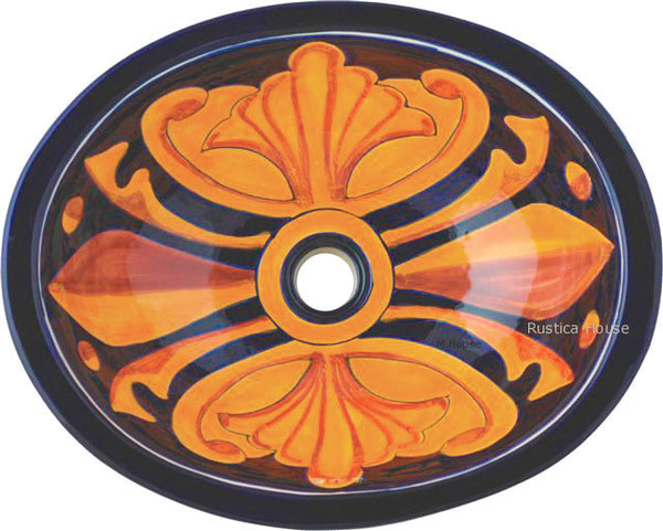 colonial yellow terra cotta talavera bathroom sink