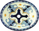 sky blue yellow talavera bathroom sink