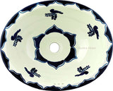 country cobalt white talavera bathroom sink