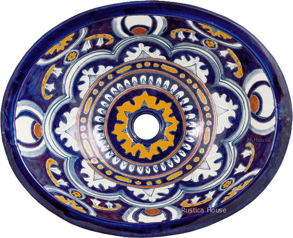 old European talavera bathroom sink