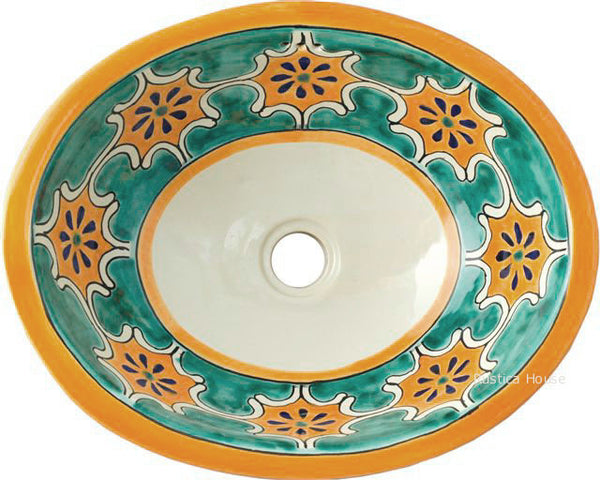 colonial green yellow talavera bathroom sink