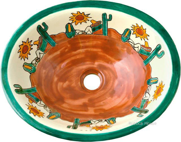 green mexican bathroom sink
