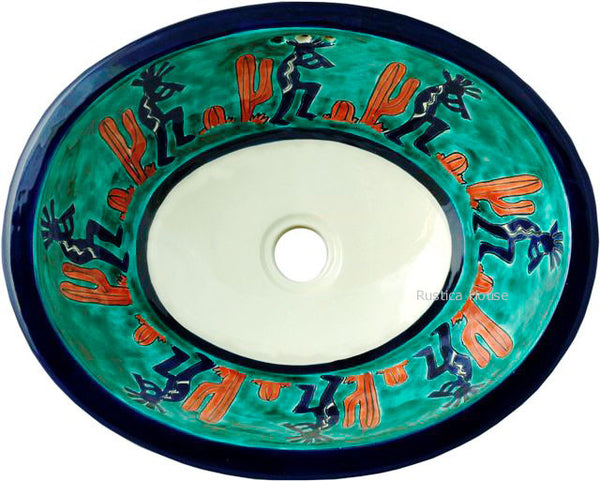 dark blue mexican bathroom sink