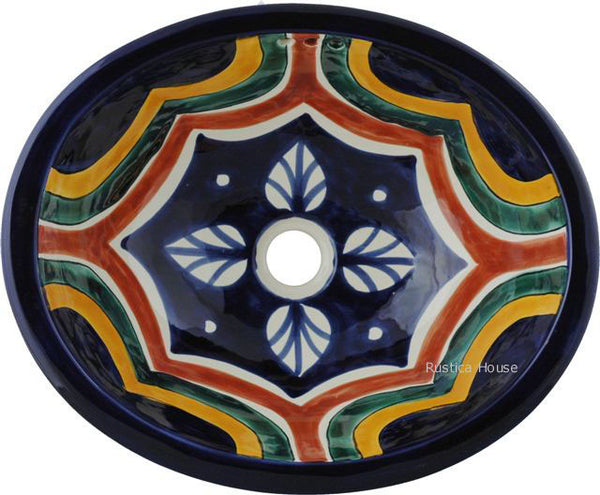 terra cotta cobalt mexican bathroom sink