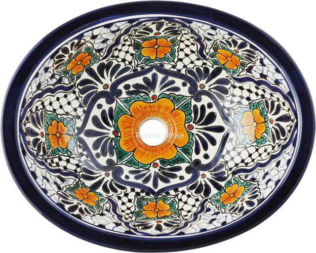 country cobalt mexican bathroom sink