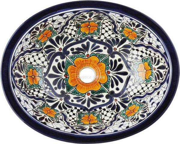 country cobalt mexican bathroom sink