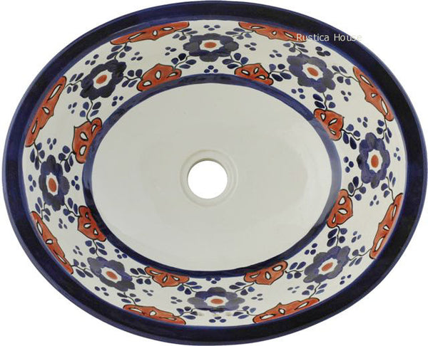 cobalt terra cotta mexican bathroom sink