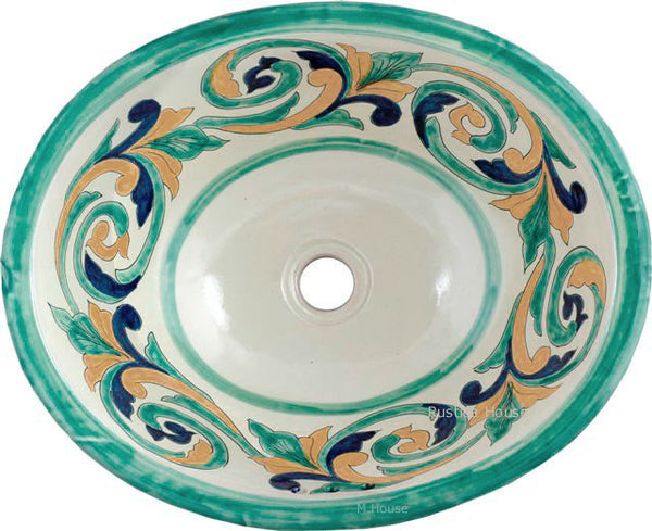 green talavera bathroom sink