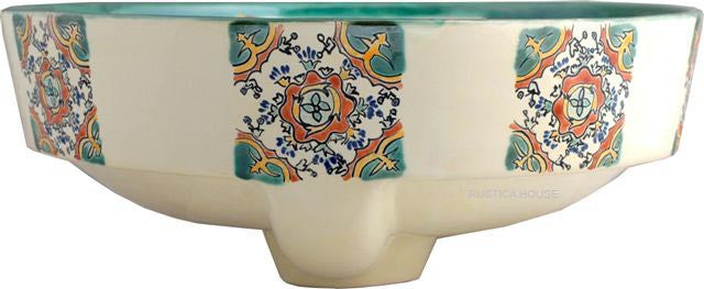 hand elaborated majolica bath sink