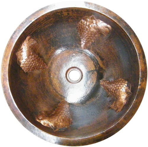 santa clara del cobre round copper bathroom sink