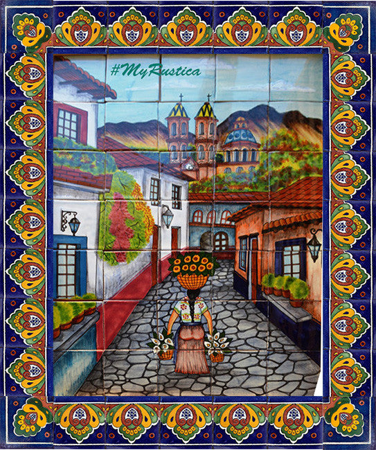 custom mexican kitchen mural