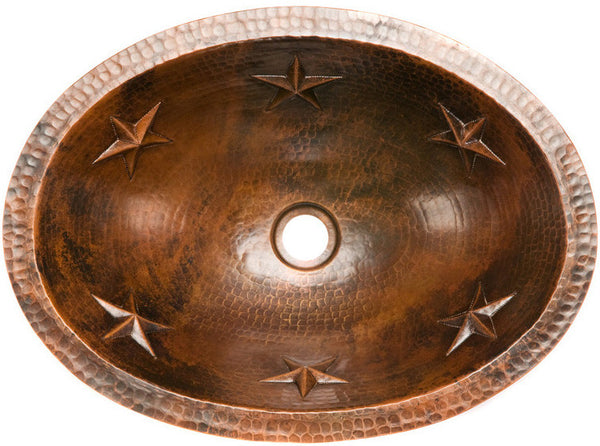 rustic oval copper bathroom sink