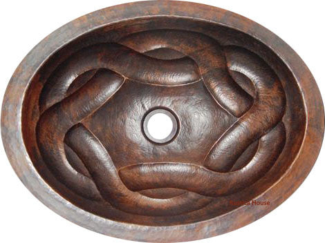 traditional oval copper bathroom sink