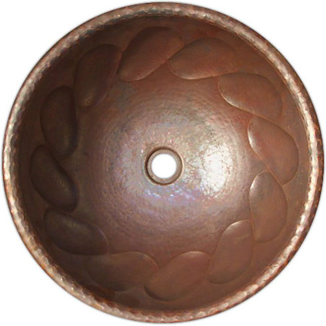 vintage round copper bathroom sink