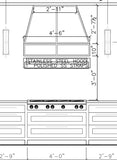 stainless steel range hood luigi front view