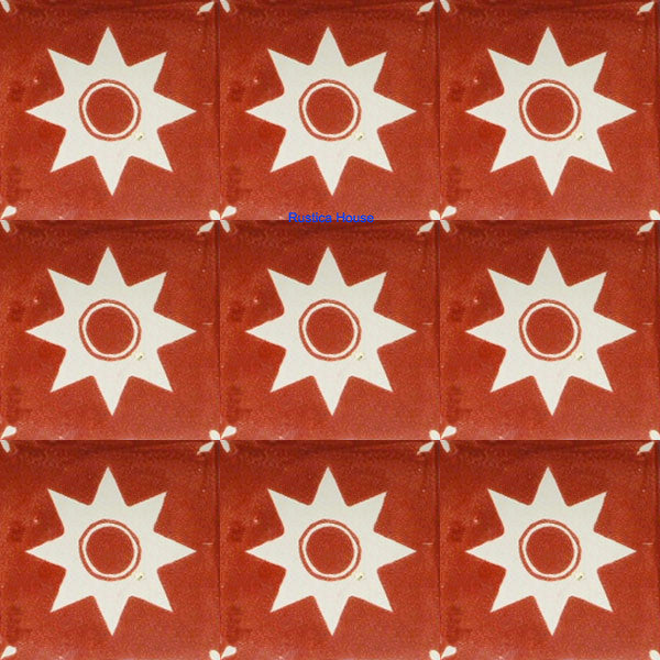 old European white talavera tile