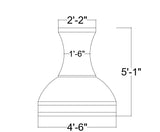 handcrafted zinc range hood dimenisons