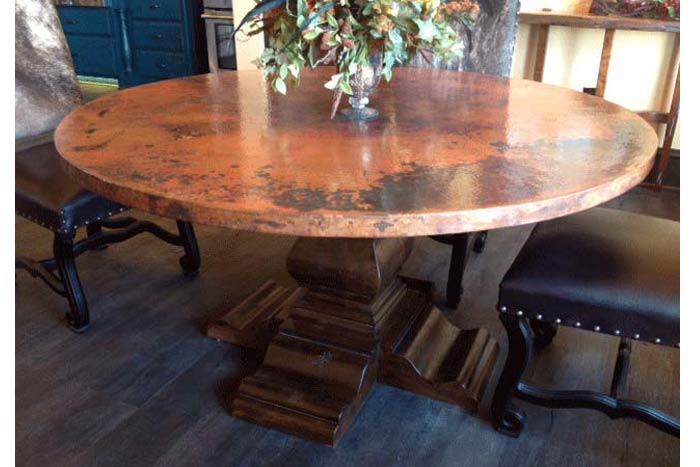 Round Copper Dining Table