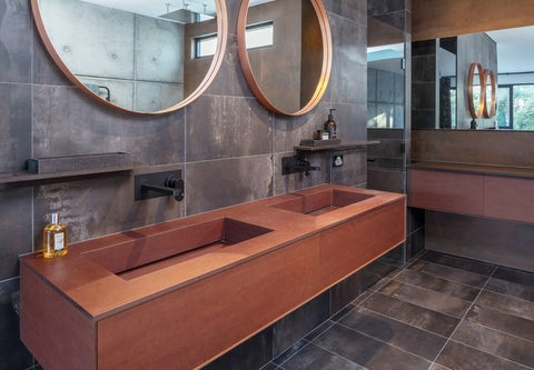 Custom Copper Appliances in Bathroom