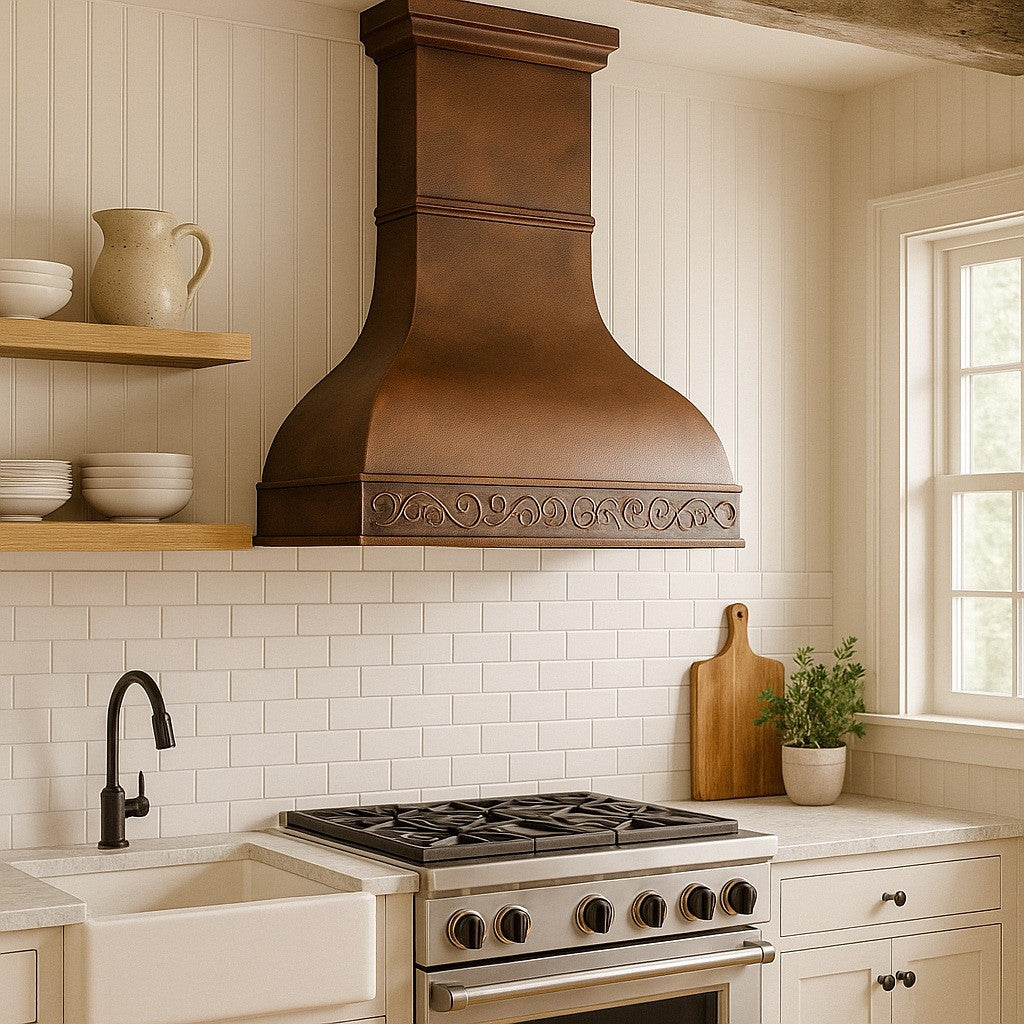 Copper Range Hoods for Rustic, Farmhouse, and Luxury Kitchen Designs