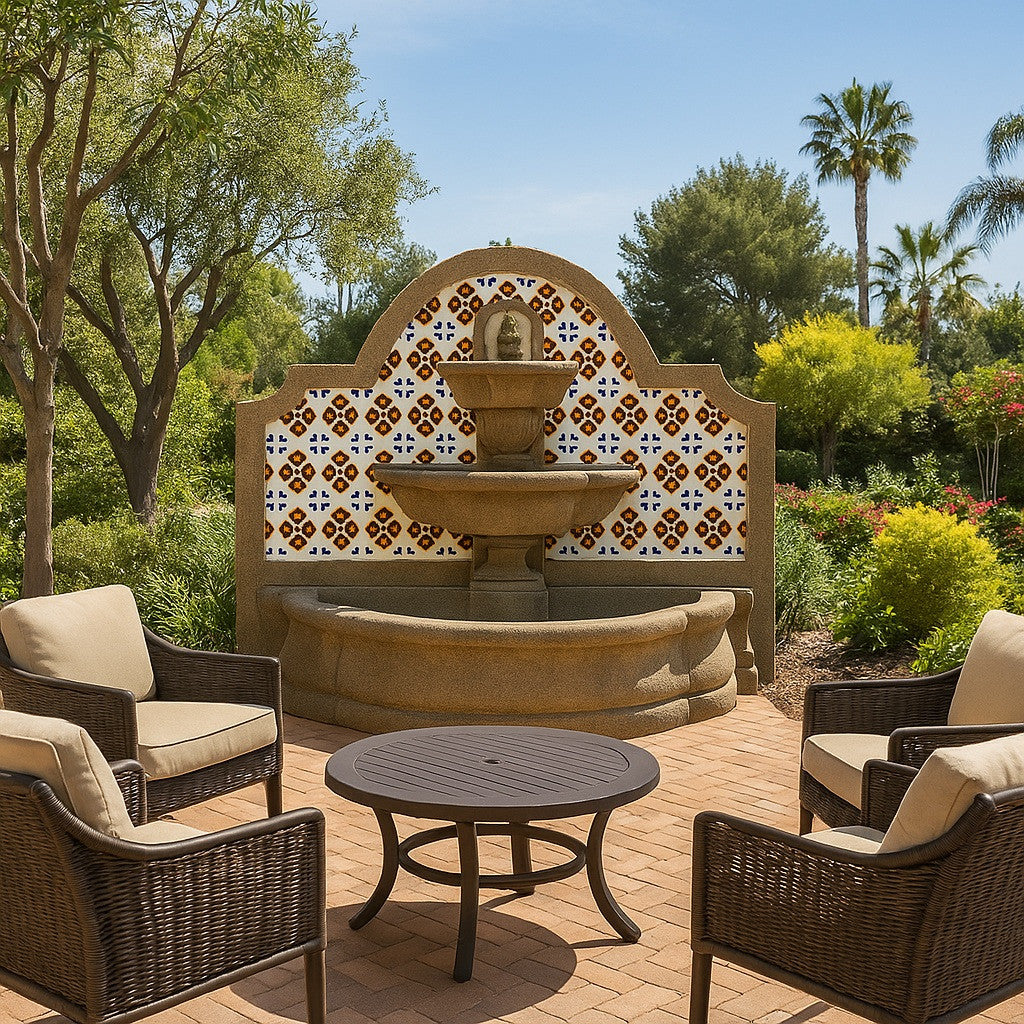 Cantera Stone Fountains for Spanish Colonial and Hacienda Style Gardens