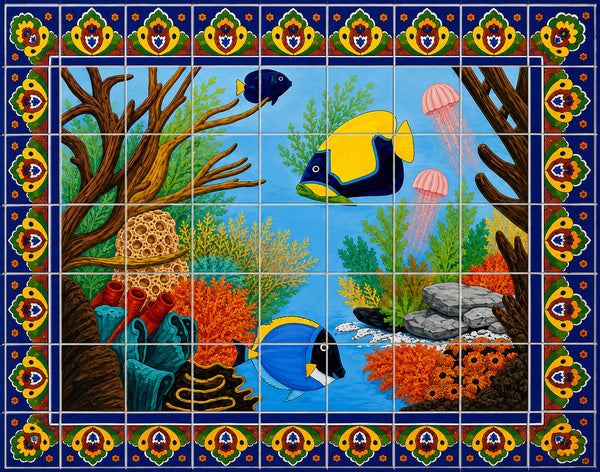 colonial kitchen backsplash mural